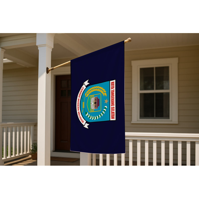 Drapeau de South Tangerang City - drapeau extérieur, H 36 po x l 60 po