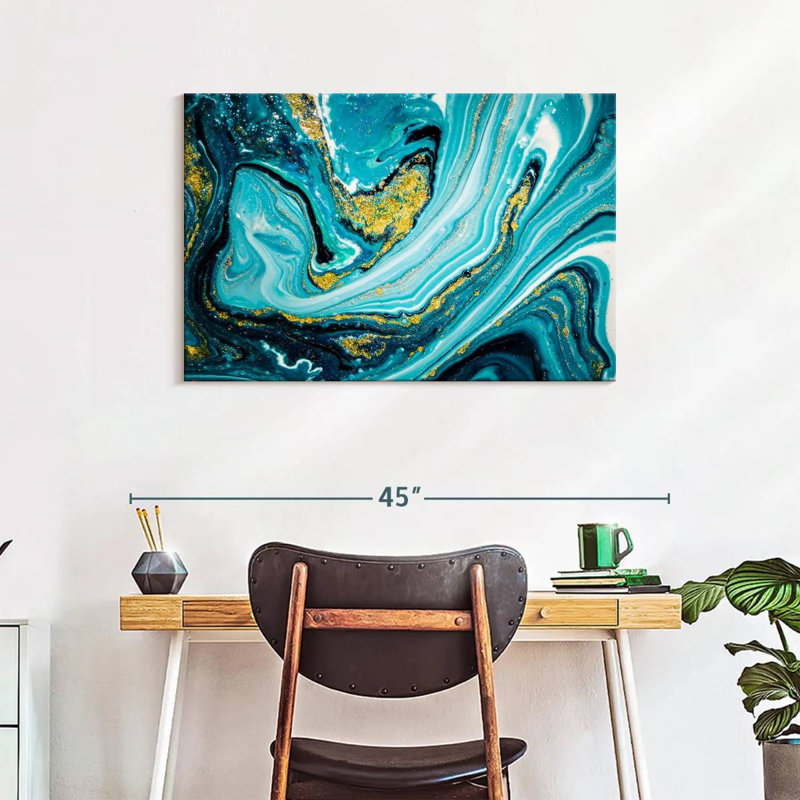 Dynamic Abstract Dynamic Abstract Marble Canvas Print On Canvas Print, 24" H x 36" W x 1.25" D