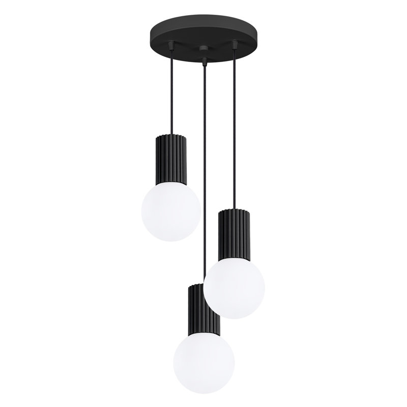 Bernis 3 - Light Brushed Nickel Pendant, Black