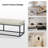 Anahli Jemaine 60.5'' W Mid-Century Modern Vegan Leather Bench with Metal Legs-1870548451