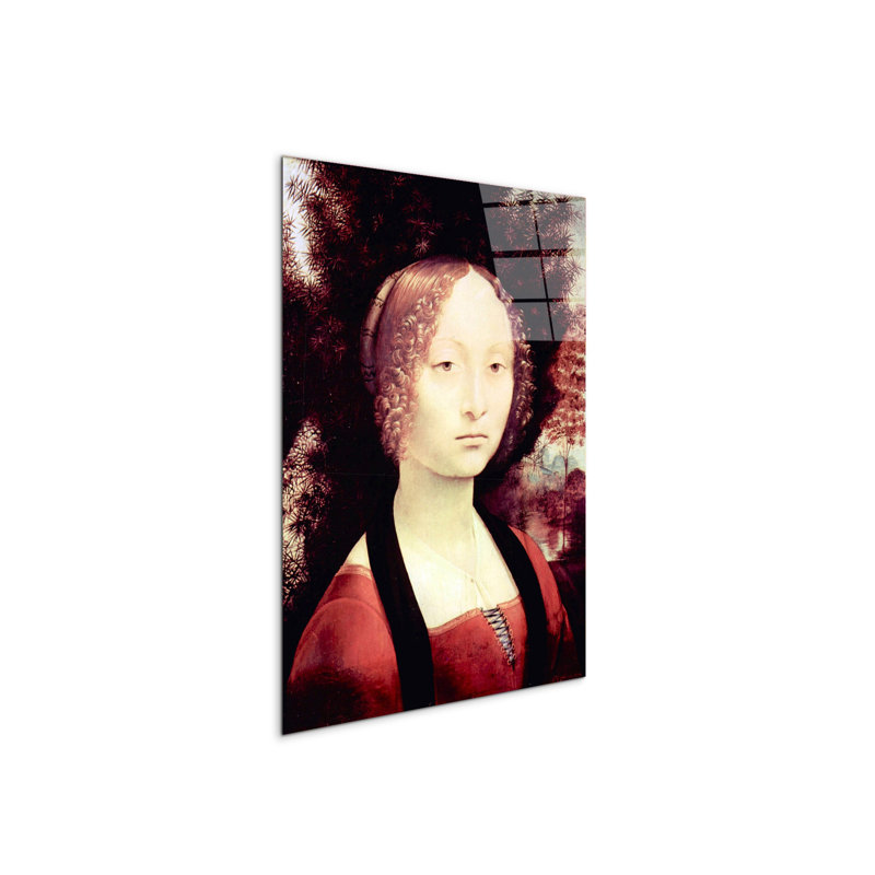 Portrait of a Dame (Ginevra Benci) By Da Vinci Leonardo 80cm H X 60cm W CrystalArt Material Acrylic Glass Effect, Frameless Panel Lightweight Ready to Hang