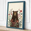 Bear Among Wildflowers Boho - Wrapped Canvas-1852490798-1852490809