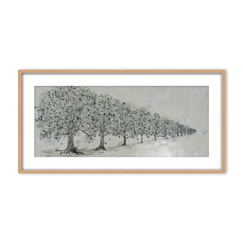 Nature Inspired "Renewal in Bloom" Canvas Wall Art By , 12" H x 24" W, Framed Matted Print, Black