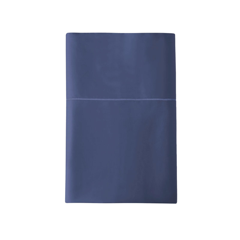 Whisper Organic Certified Organic Twin Flat Sheet Only - 100% Organic Cotton Sheets With Luxurious Soft And Breathable 300 Thread Count Sateen Weave Finish - Gots & Fairtrade Certified (Twin, Navy)