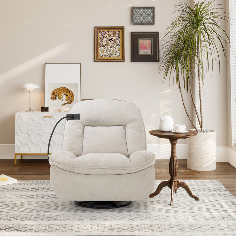 Fauteuil inclinable Betzabe, Chenille beige