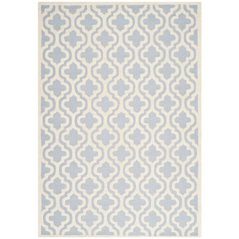 Noble Geometric Wool Hand Woven Area Rug, Rectangle 183 x 274 cm