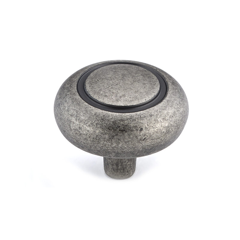 Expression 1 1/4" Diameter Mushroom Knob, Pewter