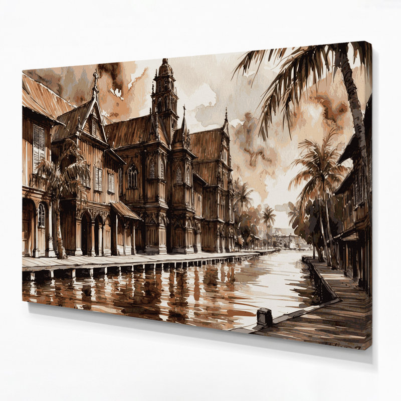 Art mural sur toile noire avec villes «Paramaribo Suriname», H 16 po x l 20 po