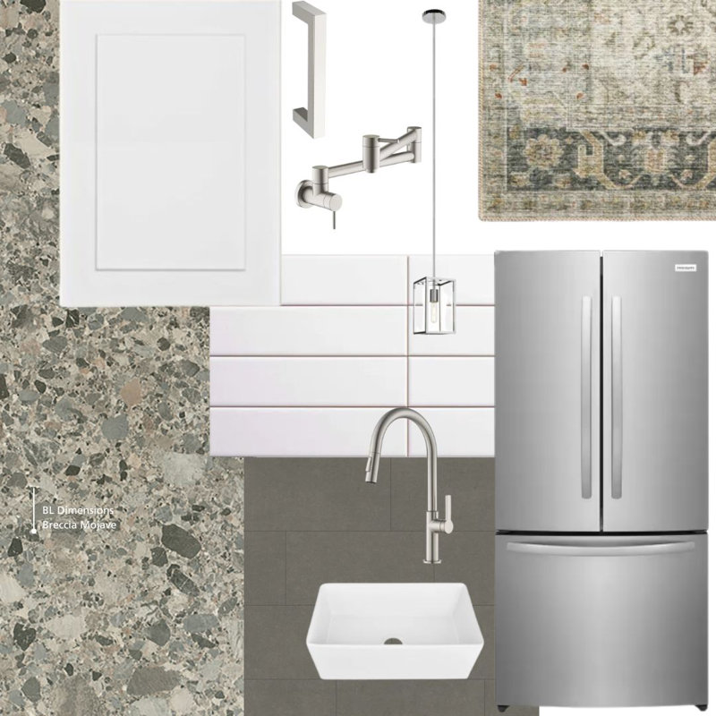 Ensemble de comptoir en stratifié 96 po / 8 pi Breccia Mojave