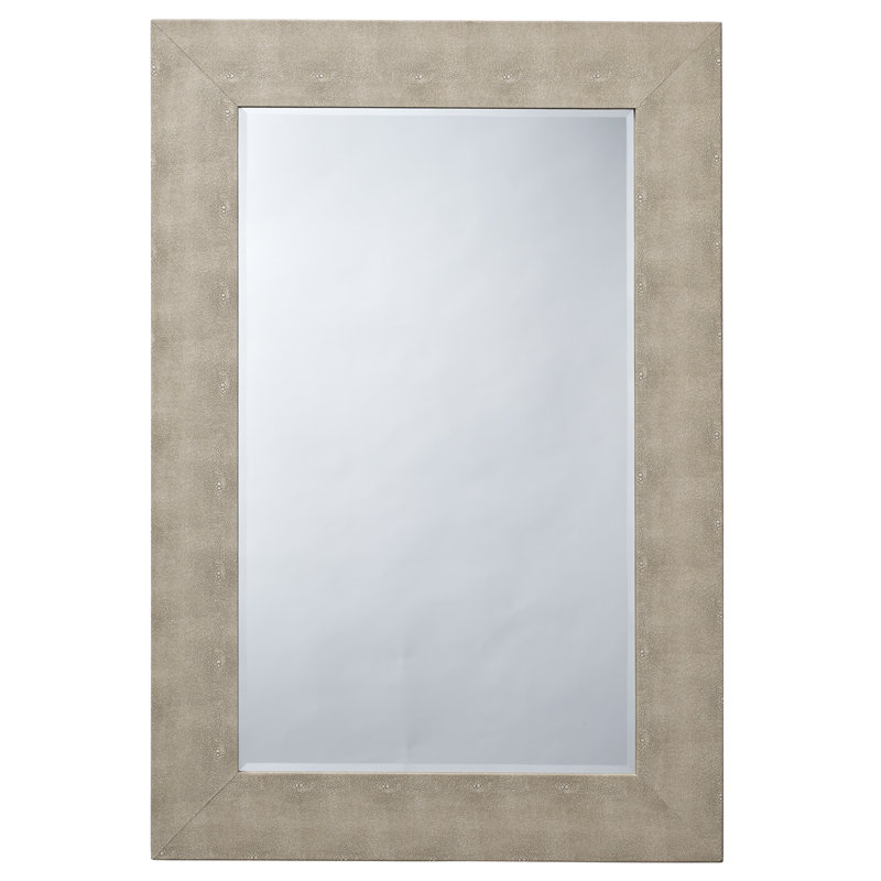 Structure Mirror Leather Mirror, Ivory