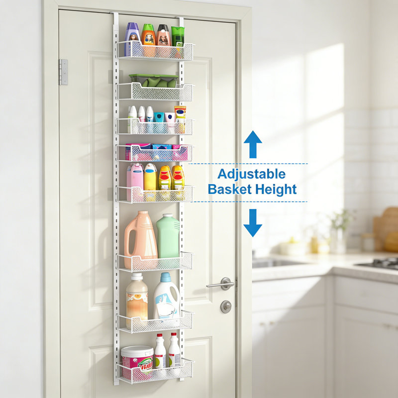 Over-the-Door Spice Rack, White