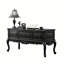 Bureau de 55,12 po style français en bois massif noir rétro-690200977