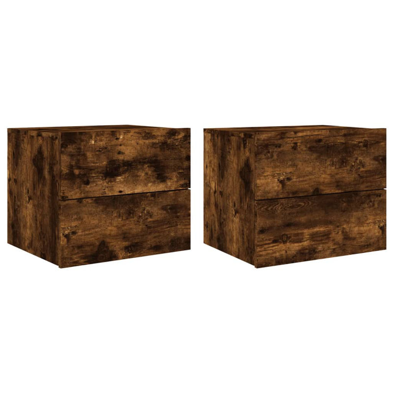 Bonts 50cm W Bedside Table, Smoked Oak, Individual