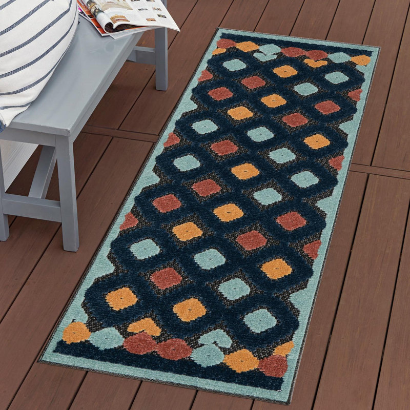 Tapis d'extérieur Haynie gris anthracite, Tapis de couloir 2 pi x 6 pi