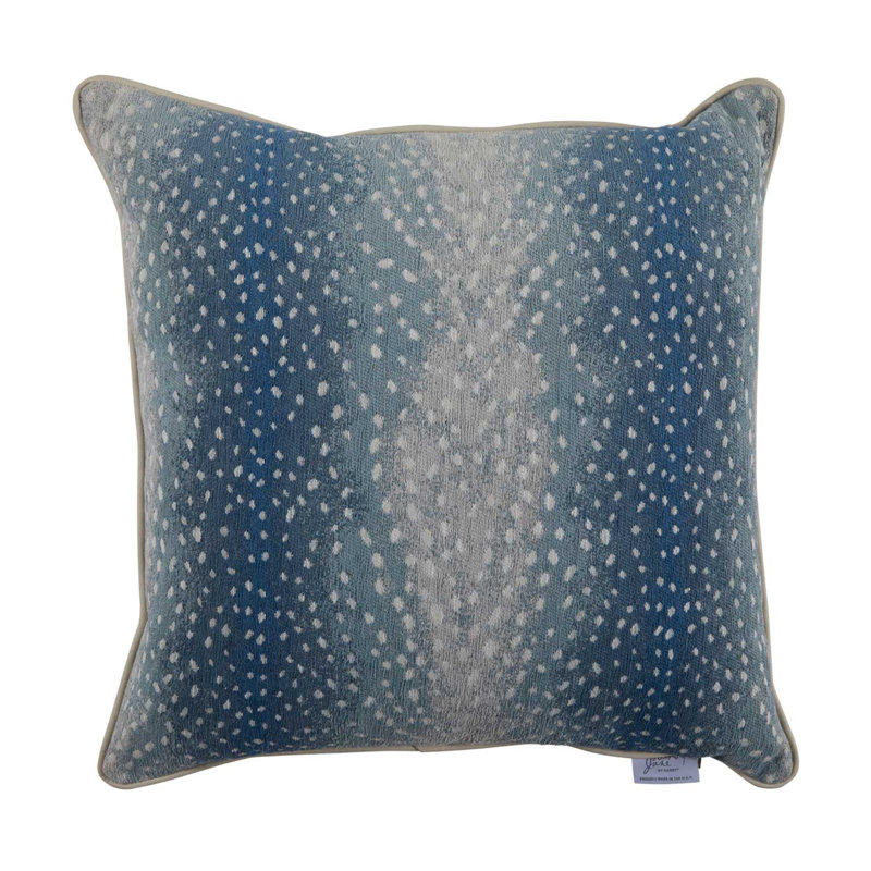 Fawn Chambray Outdoor Throw Pillow, Square 20", Blue