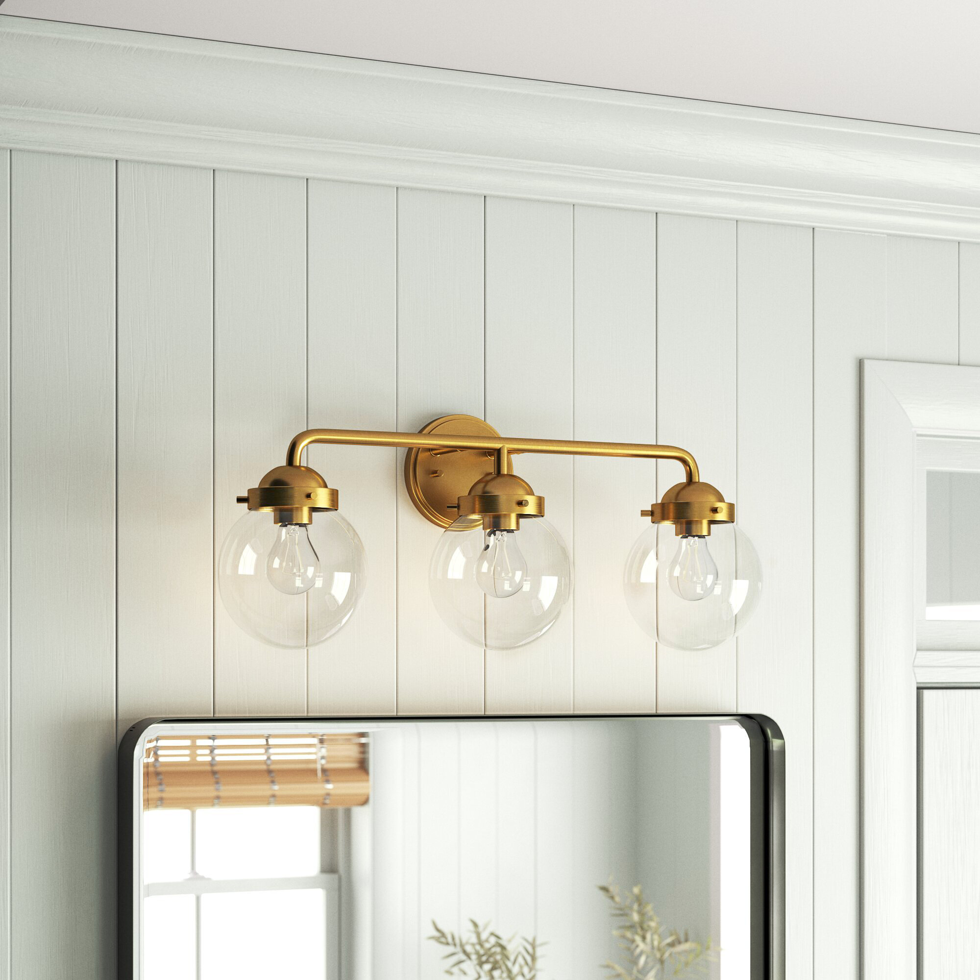 Beachcrest Home™ Mervyn 3 - Light Antique Brass Vanity Light & Reviews | Wayfair
