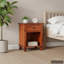  Armoire de chevet en bois d'acacia massif 15,7 x 11,8 x 19,7 po