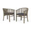 Chaises d'extérieur en bois avec coussins en alpaga gris foncé, de 2. Coussins de siège 2 pièces chauds et confortables. Espaces attrayants