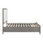 Grand lit plateforme gris avec rangement, mobilier de chambre à coucher de choix
