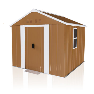 6x4 Ft Heavy Duty Outdoor Storage Shed Metal Construction With Windows Lockable Door For Backyard Tool Organization