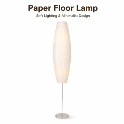 Paper art floor lamp, Japanese style floor lamp, rice paper lampshade, warm and simple style, corner paper lantern, suitable for bedroom, office and living room - beige