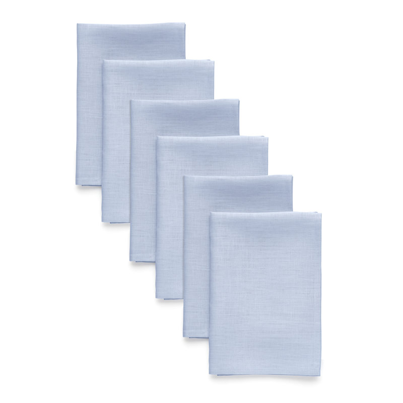 100% Pure Linen Dinner Napkins - Fete, Sky Blue