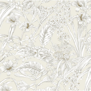 Conservatory Toile Floral,Solids Wallpaper