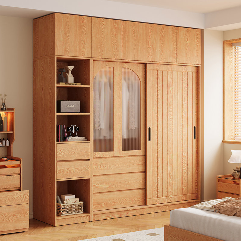Armoire à portes coulissantes pour chambre à coucher, H 98,42 po x l 82,68 po x P 23,62 po