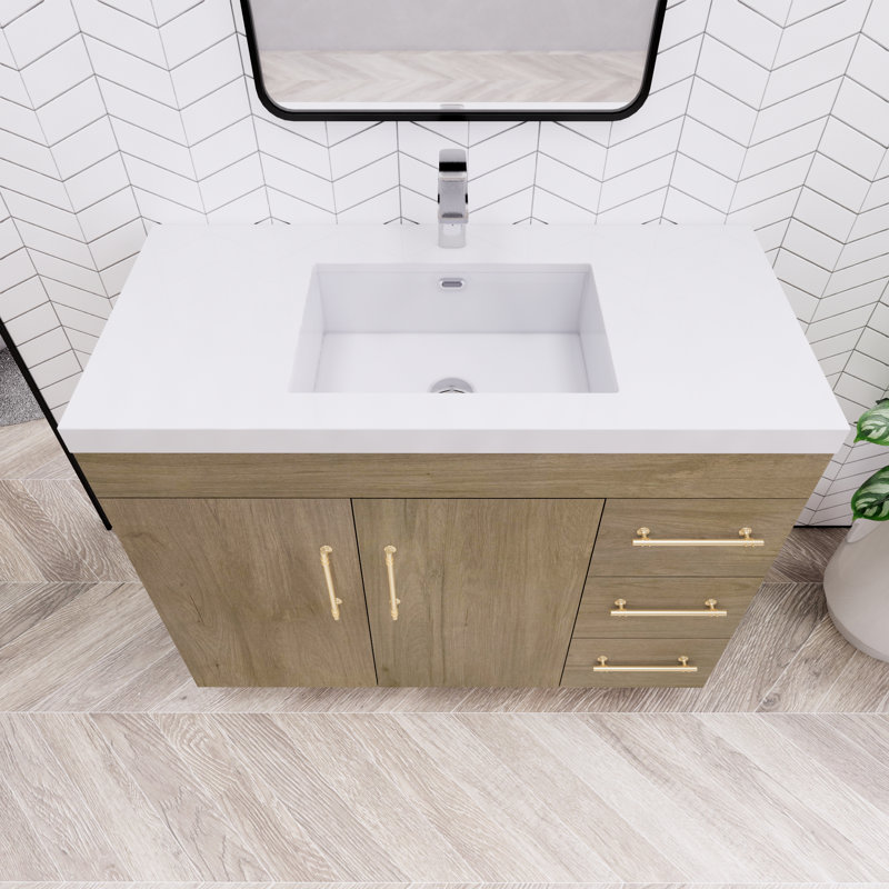 Ensemble de meuble-lavabo simple 42 po Eliza, Chêne blanc
