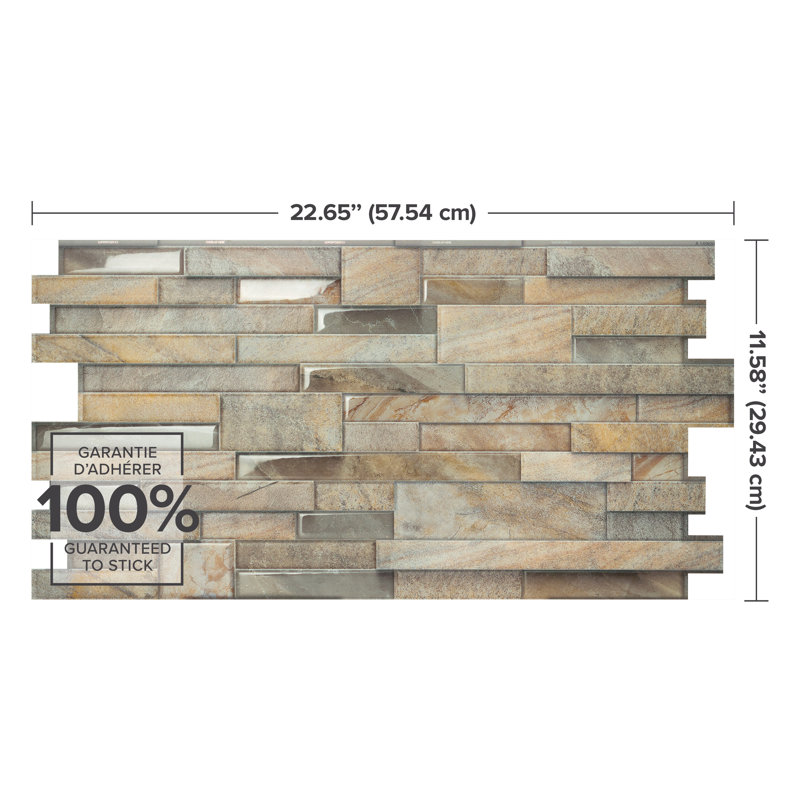 Carrelage dosseret en gel Peel and Stick Pietra 23 po x 11 po