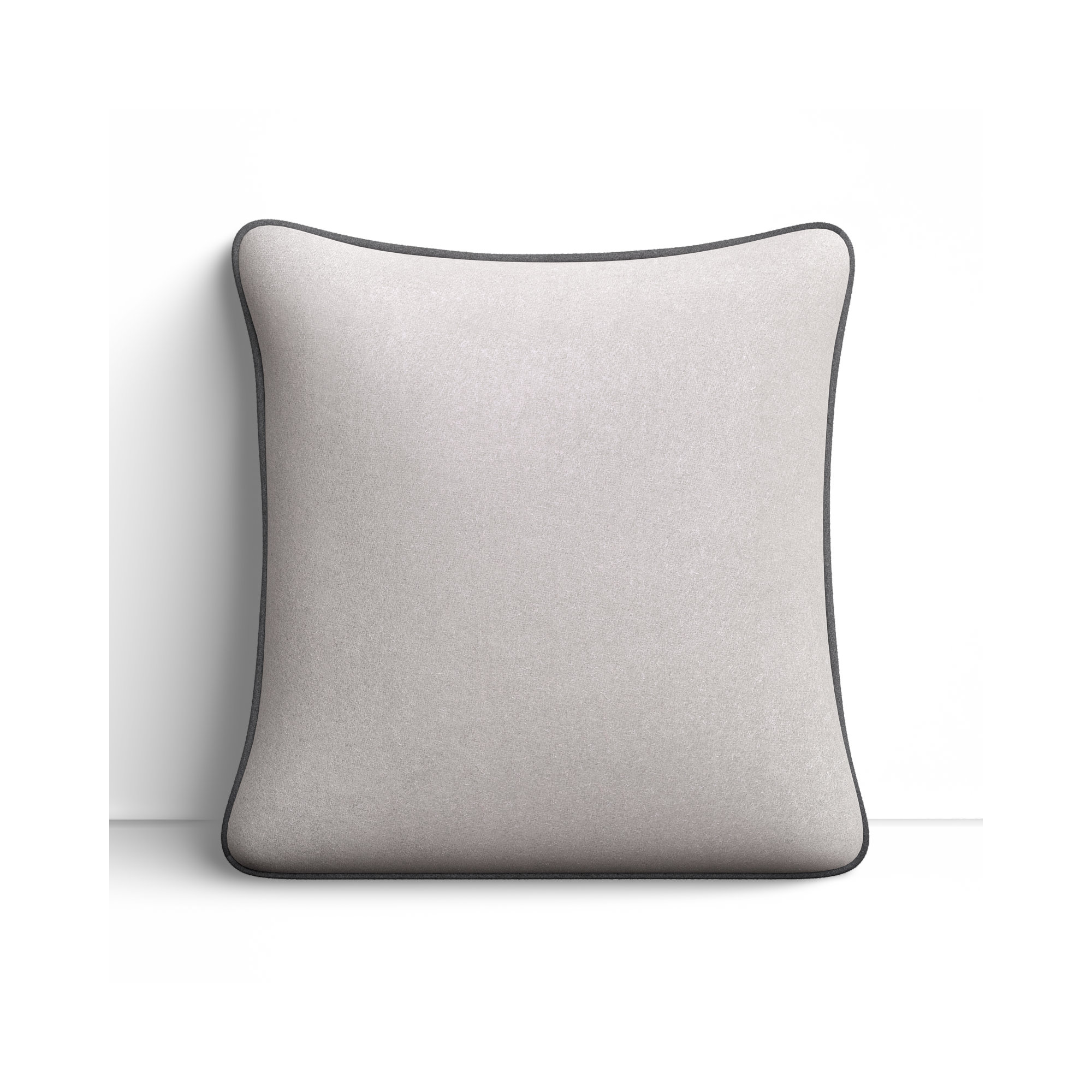 Lombard Wool Throw Pillow, 20" x 20", Light Gray/Charcoal, Pillow Cover Only - No Insert