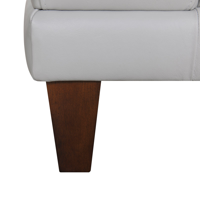 Randolph Upholstered 93.7'' Sofa, Dove Gray Genuine Leather