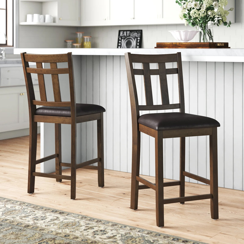 Shyann Brown Mango Wood Swivel Counter Stool Set
