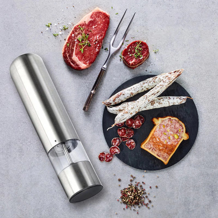 Electric Salt and Pepper Grinder Set - Battery Operated Stainless