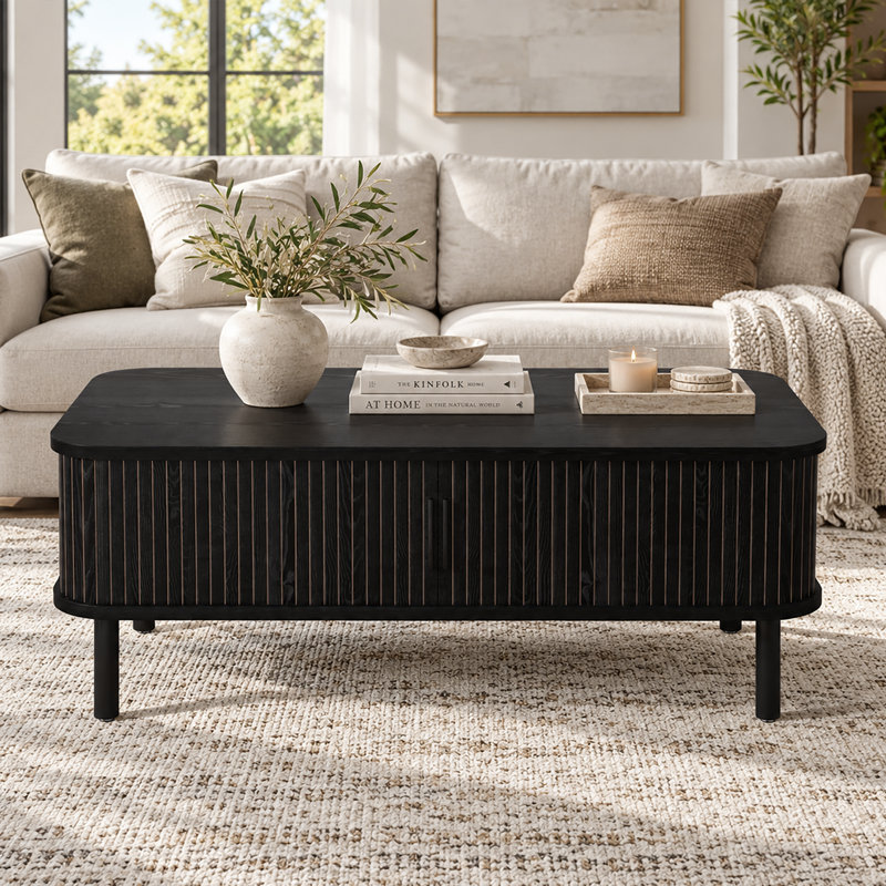 Table basse cannelée 43,4 ", Black / Does Not Apply