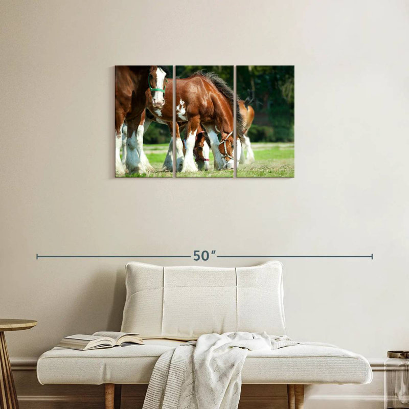 Chevaux Clydesdale, H 20 po x l 33 po