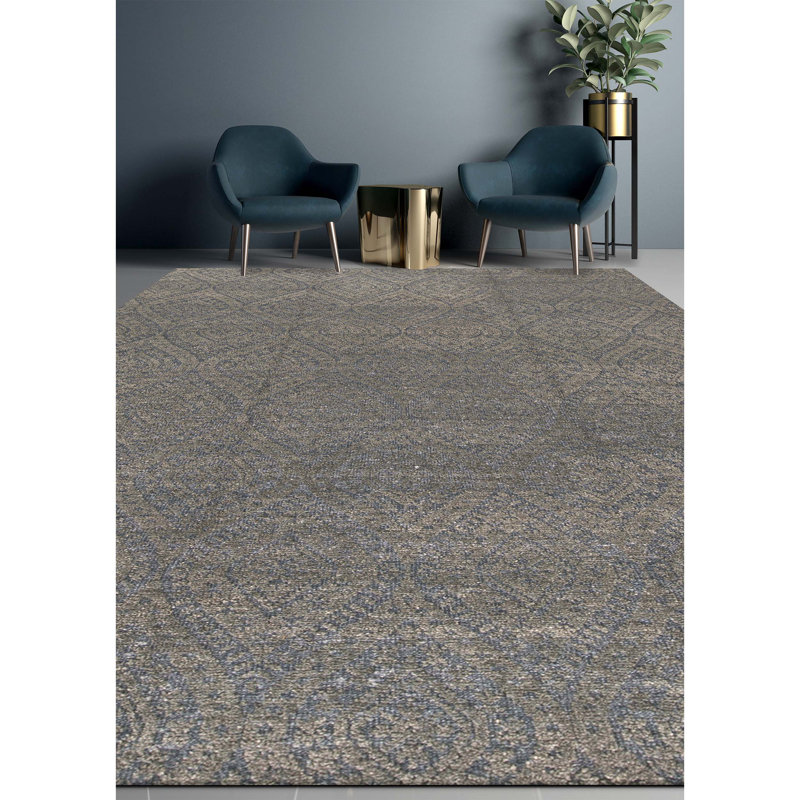 Wool Damask Area Rug