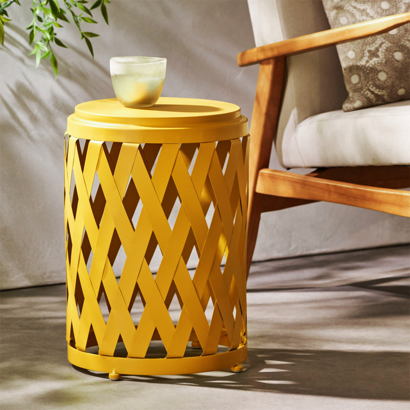 SELEN SIDE TABLE, table d'appoint, petite table basse, 1, Jaune, H 22,75 po x l 15 po x L 15 po