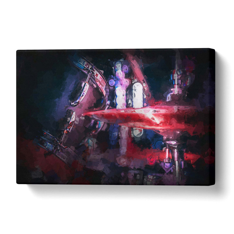 Drum Kit in Abstract - Wrapped Canvas, 61 cm H x 91.4 cm W