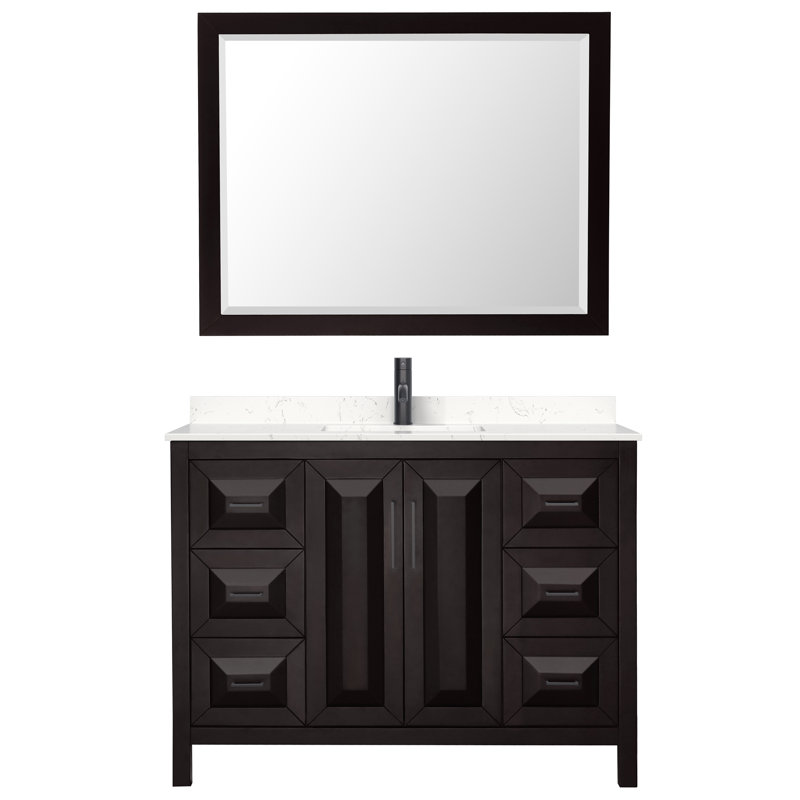 Daria 48'' W Single Vanity, Dark Espresso, Matte Black
