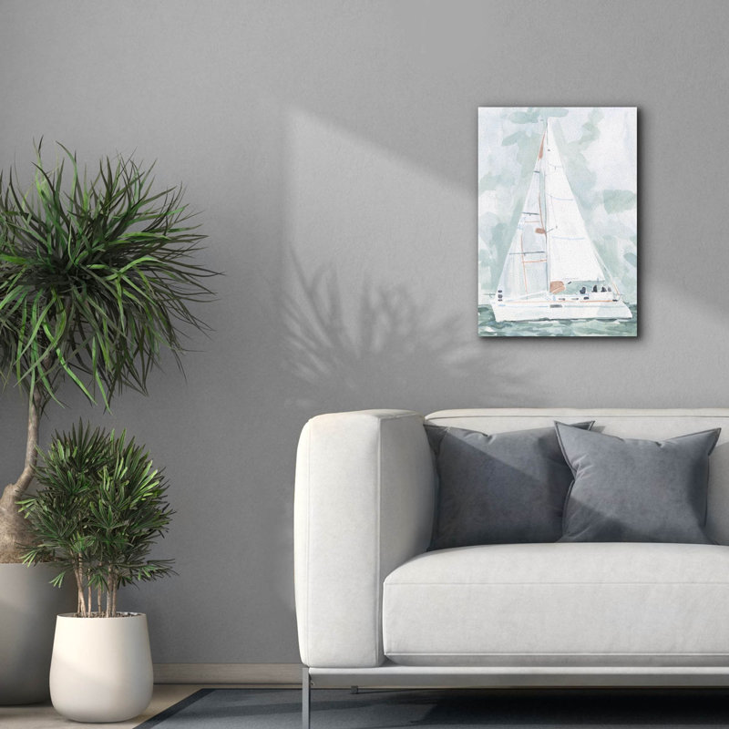 «Soft Sailboat 2» par Emma Scarvey, art mural sur toile, H 26 po x l 18 po