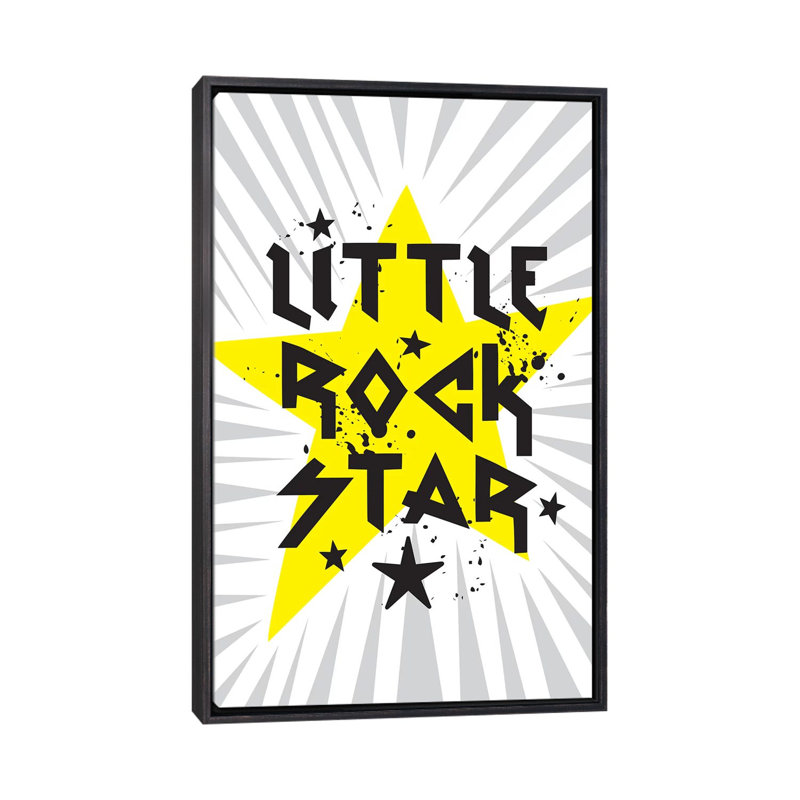 Décoration murale Little Rock I Kids, H 40 po x l 26 po x P 1,5 po, Toile avec cadre noir patiné
