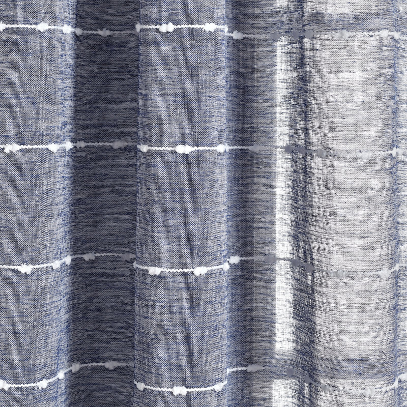 Navy Sheer Polyester Grommet Window Curtain Panels, 38"W x 108"L
