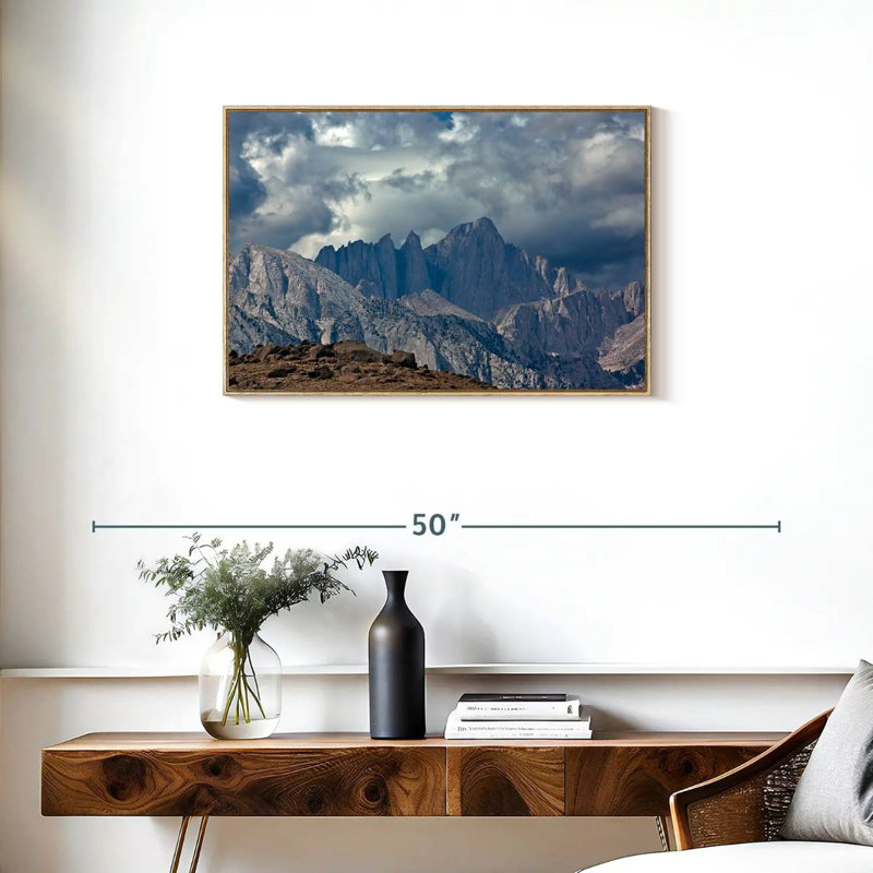 Majestic Mount Whitney, Cadre flottant en bois naturel, 31 po x 21 po