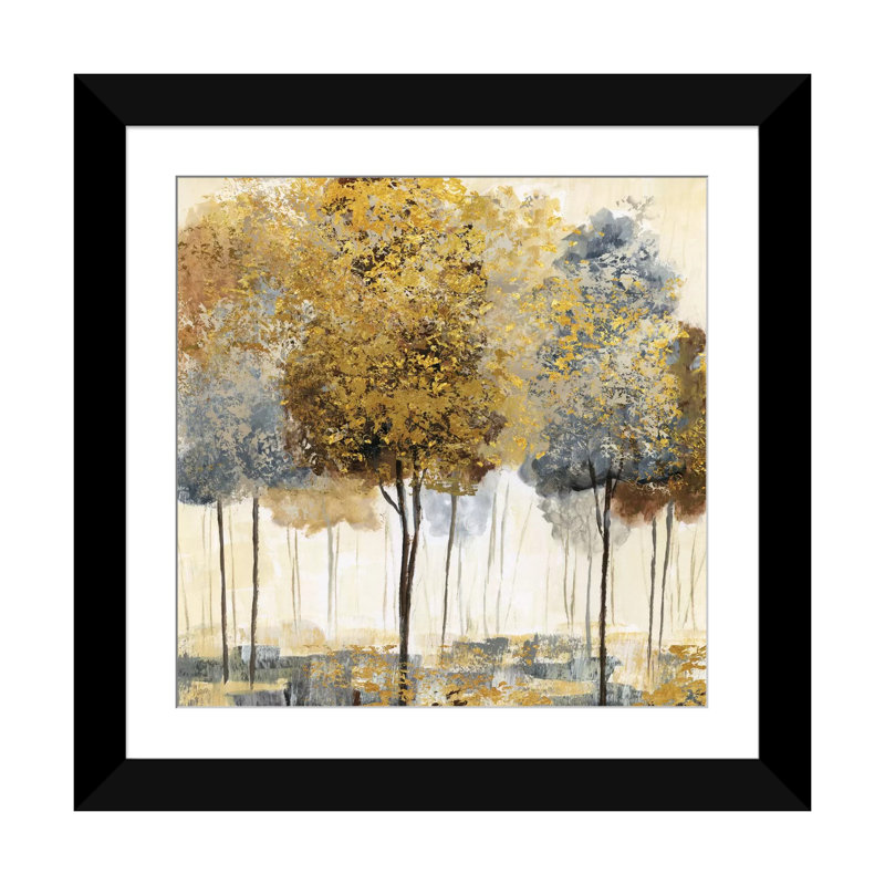 Forêt métallique I, reproduction d'art sur toile tendue, Papier d'art encadré noir, Blanc, H 24 po x l 24 po x P 1 po