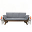 Chaise longue d'extérieur réglable avec coussins-975869694