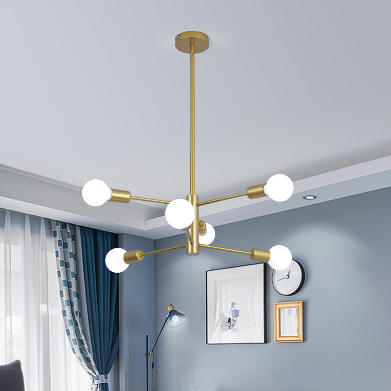 Cobina 6 - Light Dimmable Sputnik Sphere Chandelier, Gold