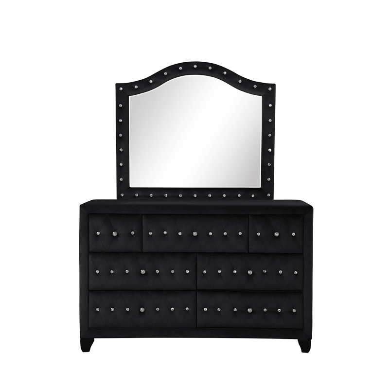 Miroir capitonné en cristal Sophia