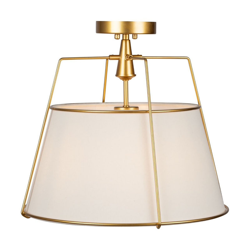 Plafonnier semi-encastré Seraphine, 3 lumières, Laiton