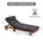 U_Style 78.8'' Outdoor Patio Chaise Lounge Chair, Acacia Wood Adjustable Recliner With Headrest And Retractable Side Tray,  For Terrace, Poolside, Garden, And Beach-707332103